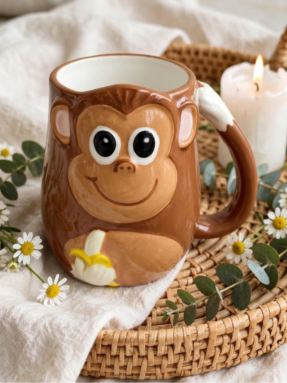 Tag 3D Figural Monkey 🙉 Mug